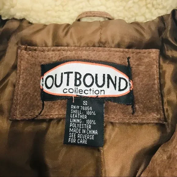 Outbound Collection Leather Jacket, Brown, Cream, Small - Picture 3 of 4